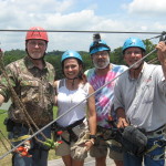 Team It Happens in Alabama and Team Venture Outdoors TV Show Zipline at Camp Butter and Egg