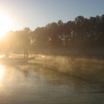 It was very chilly on the lake.