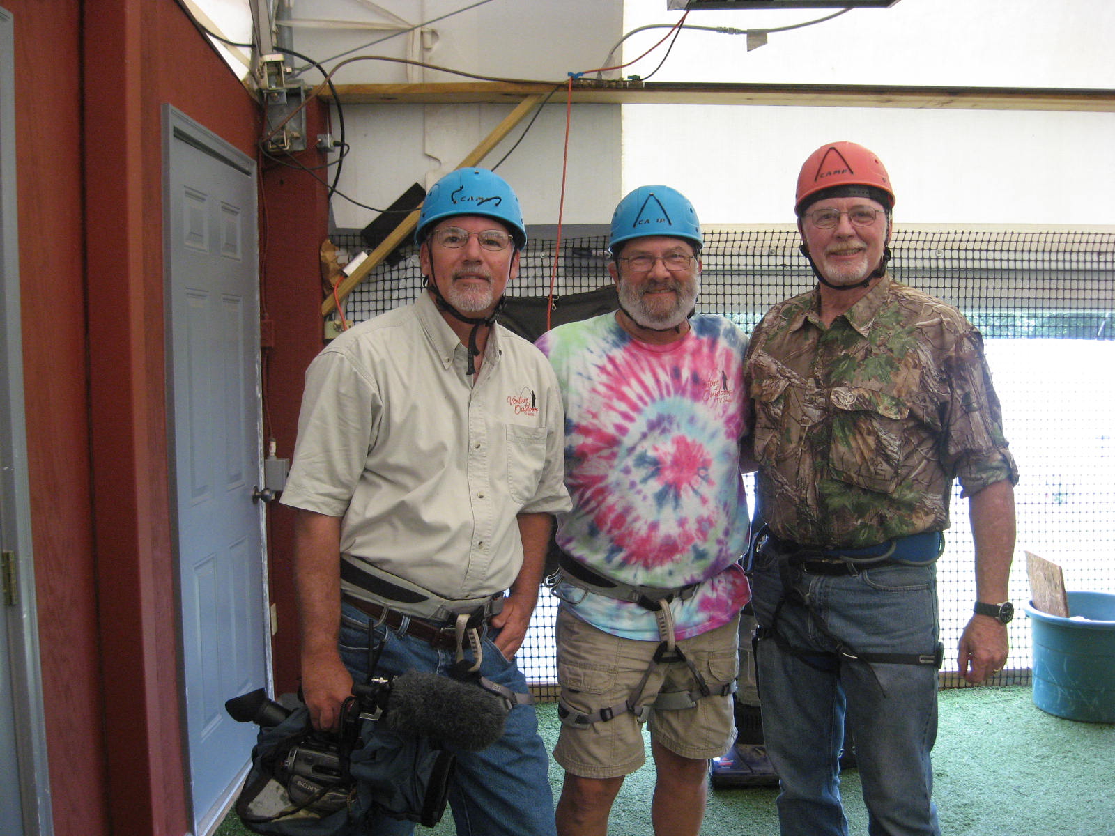 Curt Gantt, Don Day and Steve Kynard suited up to Zipline